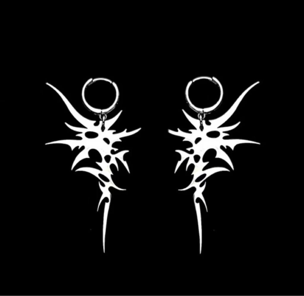 Grunge Aesthetic Irregular Thorn Dangle Earrings Y2K Punk Retro Fashion Geometric Drop Earrings for Women